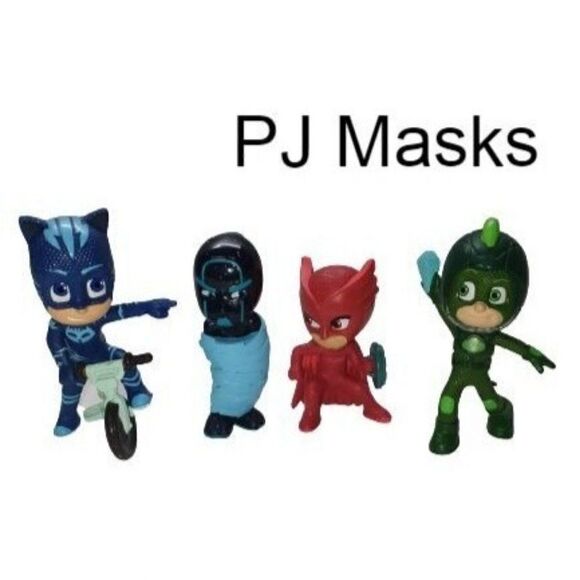 PJ Masks Collectible Figures 4 Piece Deluxe Set  3.5" Bundle NWOT - Picture 1 of 5